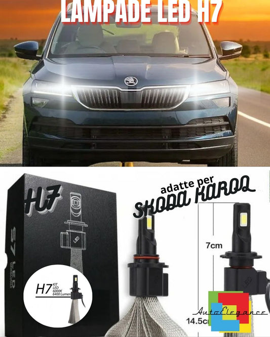 🤩H7 LED HIGH BEAM LAMP KIT SKODA KAROQ 6000K WHITE NO ERROR 6400 LUMEN🤩