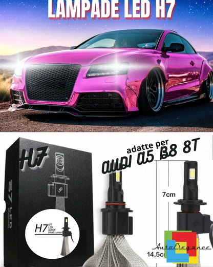 💜KIT LAMPADE ANABBAGLIANTI LED AUDI A5 B8 8T RESTYLING LED H7 6000K6400 LUMEN💜