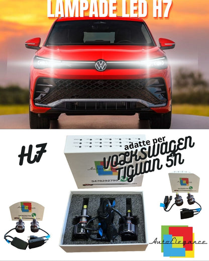 ❤️KIT LED H7 CANBUS VOLKSWAGEN TIGUAN 5N LED 360° 9600 LUMEN 6000K ABBAGLIANTI❤️