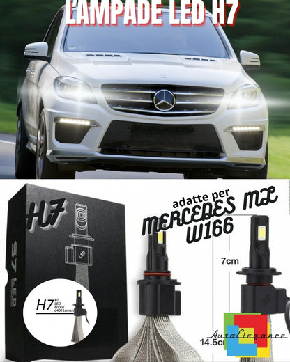 🤍KIT LAMPADE ABBAGLIANTI LED MERCEDES ML W166 LED H7 6000K 6400 LUMEN🤍