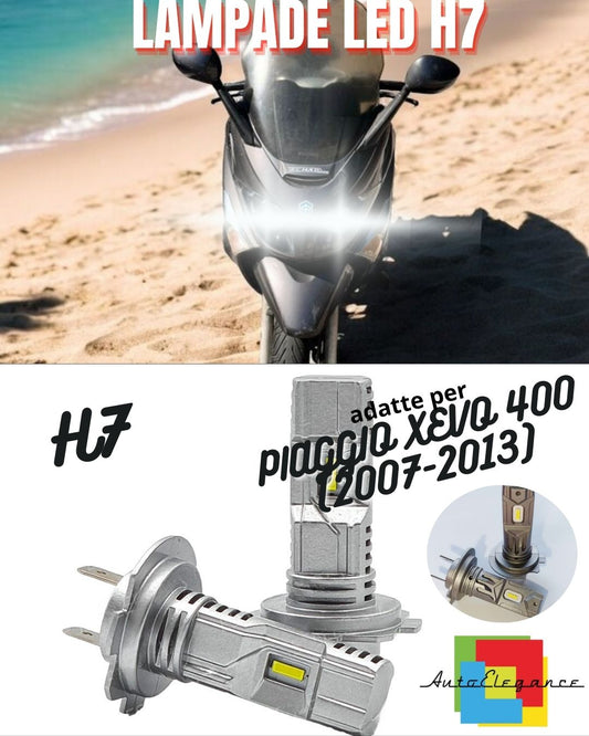🌊H7 6000K CANBUS LED LAMP FOR LOW BEAM PIAGGIO XEVO 400 2 Pieces🌊