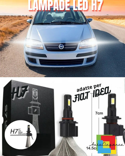 ⭐KIT FULL LED FIAT IDEA LAMPADE LED H7 6000K BIANCO GHIACCIO NO ERROR⭐