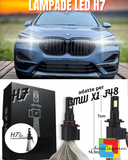 🔥KIT LAMPADE ABBAGLIANTI LED BMW X1 F48 LED H7 6000K 6400 LUMEN NO ERRORE🔥
