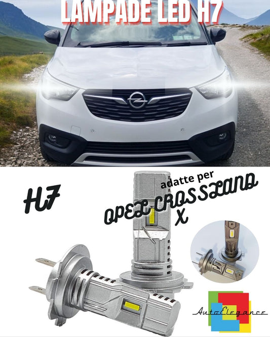 🤍KIT LED H7 OPEL CROSSLAND X 6000K BIANCO 6000 LUMEN CANBUS ABBAGLIANTI🤍