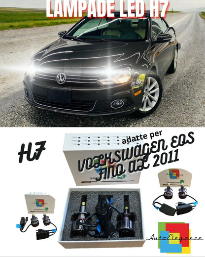 🖤H7 CANBUS LED KIT VOLKSWAGEN EOS LED 9600 LUMEN 6000K HIGH BEAM🖤