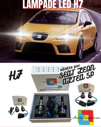 LED KIT H7 CANBUS SEAT LEON ALTEA 5P WITH 360° LED 9600 LUMEN 6000K WHITE