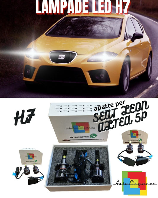 LED KIT H7 CANBUS SEAT LEON ALTEA 5P WITH 360° LED 9600 LUMEN 6000K WHITE