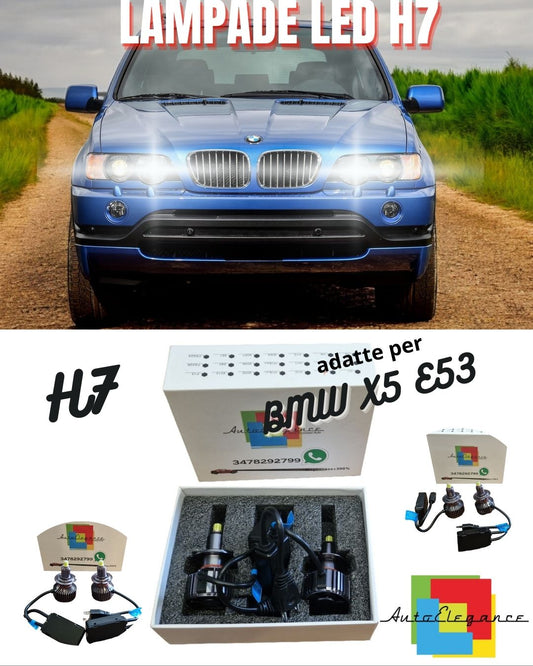 FULL LED KIT H7 6000K CANBUS LED FOR BMW X5 E53 LENTICULARS NO FAILURE 