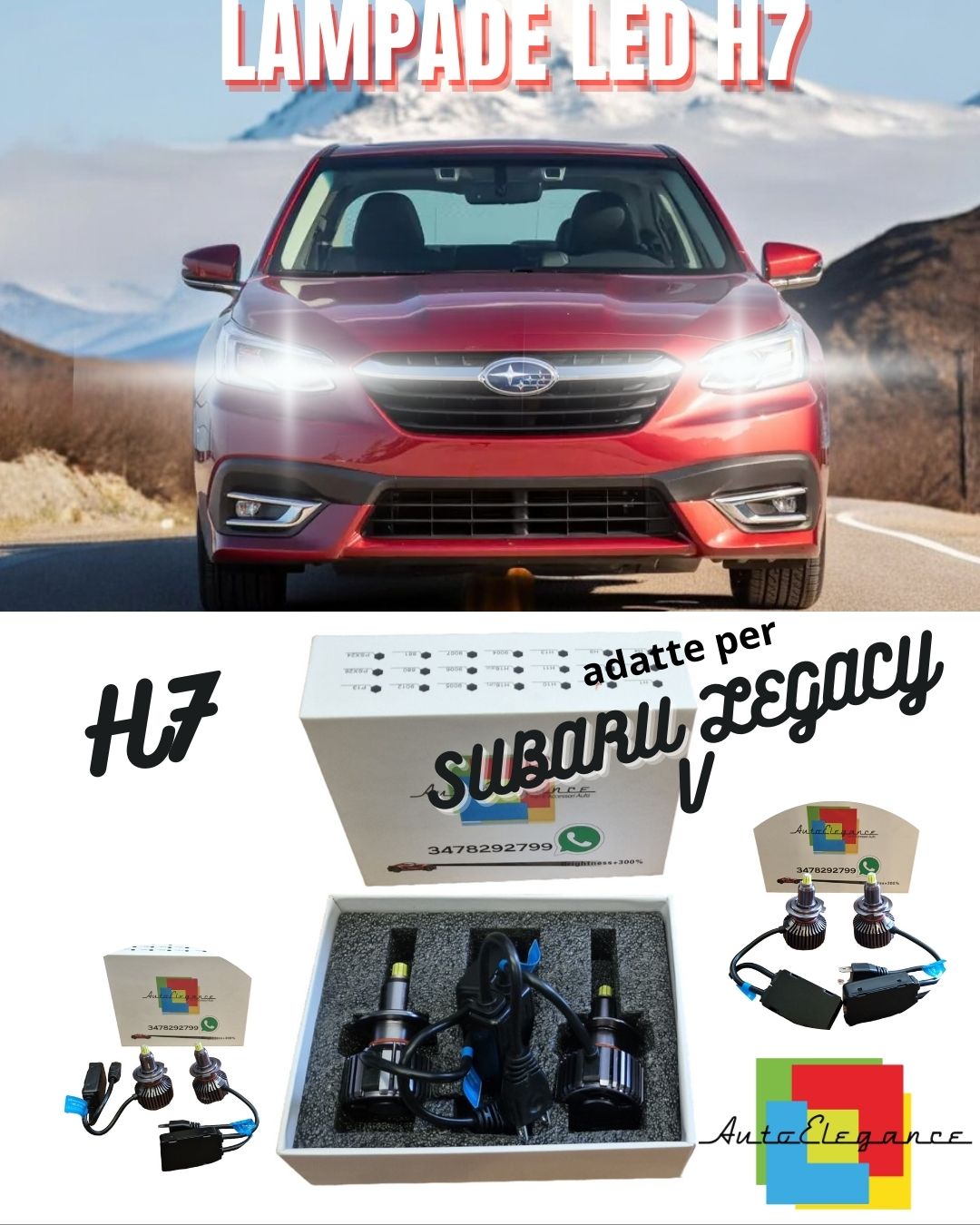 ❤️FULL LED KIT FOR SUBARU LEGACY V LED LAMPS H7 6000K WHITE 9600 LUMEN❤️ 