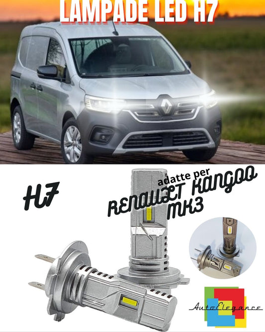 ✨KIT LED H7 PER RENAULT KANGOO MK3 III 6000K 6000 LUMEN CANBUS ABBAGLIANTI✨