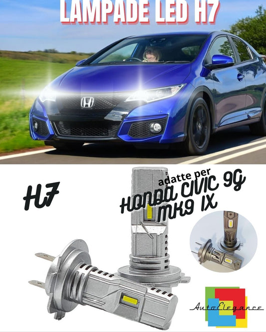 💙KIT LED H7 PER HONDA CIVIC 9G MK9 IX 6000K 6000 LUMEN CANBUS ABBAGLIANTI💙