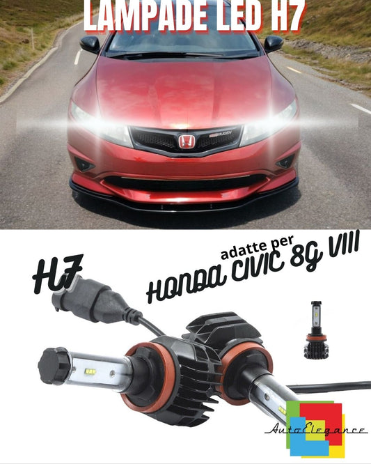 🔥KIT LED H7 6000K CANBUS XENON 9800 LM LUMEN HONDA CIVIC 8G VIII🔥