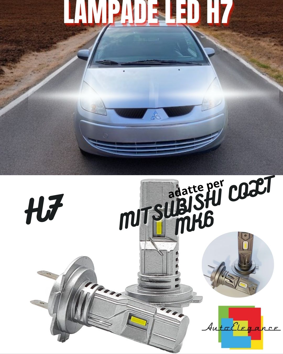 ⭐MITSUBISHI COLT MK6 VI 6000K WHITE 6000 LUMEN CANBUS LOW BEAM LED KIT⭐ 