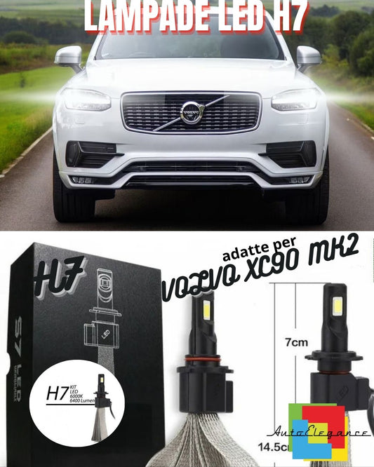 😤SPECIFIC H7 LED KIT VOLVO XC90 2 LOW BEAM 6400 LUMENS 6000K WHITE CANBUS😤 
