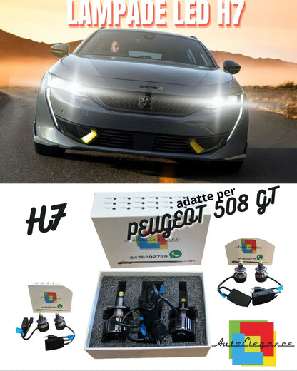 KIT FULL LED H7 CANBUS PEUGEOT 508 GT 6000K 9600 LUMEN 80W LOW BEAM 