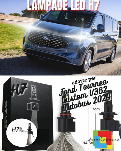 ⭐KIT LED H7 FORD TRANSIT TOURNEO CUSTOM 6000K XENON 6400 LUMEN ANABBAGLIANTI⭐