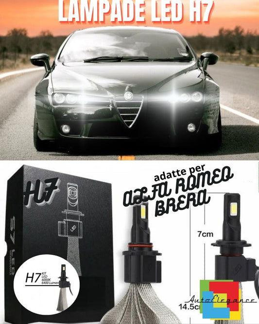 🖤ALFA ROMEO BRERA LED HIGH BEAM LED LAMPS H7 6000K NO ERROR 6400 LUMEN🖤