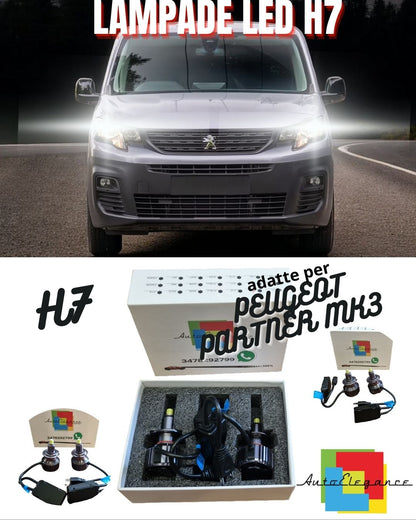 🔥FULL LED KIT H7 CANBUS PEUGEOT PARTNER MK3 6000K WHITE 9600 LUMEN 80W🔥 