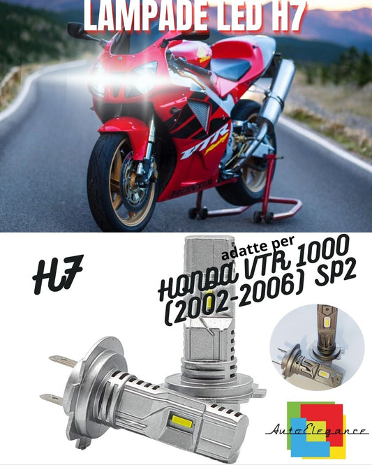 🤩LAMPADA LED H7 6000K CANBUS PER ANABBAGLIANTI HONDA VTR 1000 SP2 2 Pezzi🤩