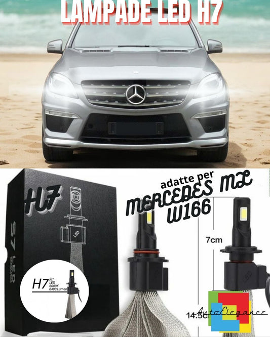LED HIGH BEAM LAMP KIT MERCEDES ML W166 LED H7 6000K 6400 LUMEN