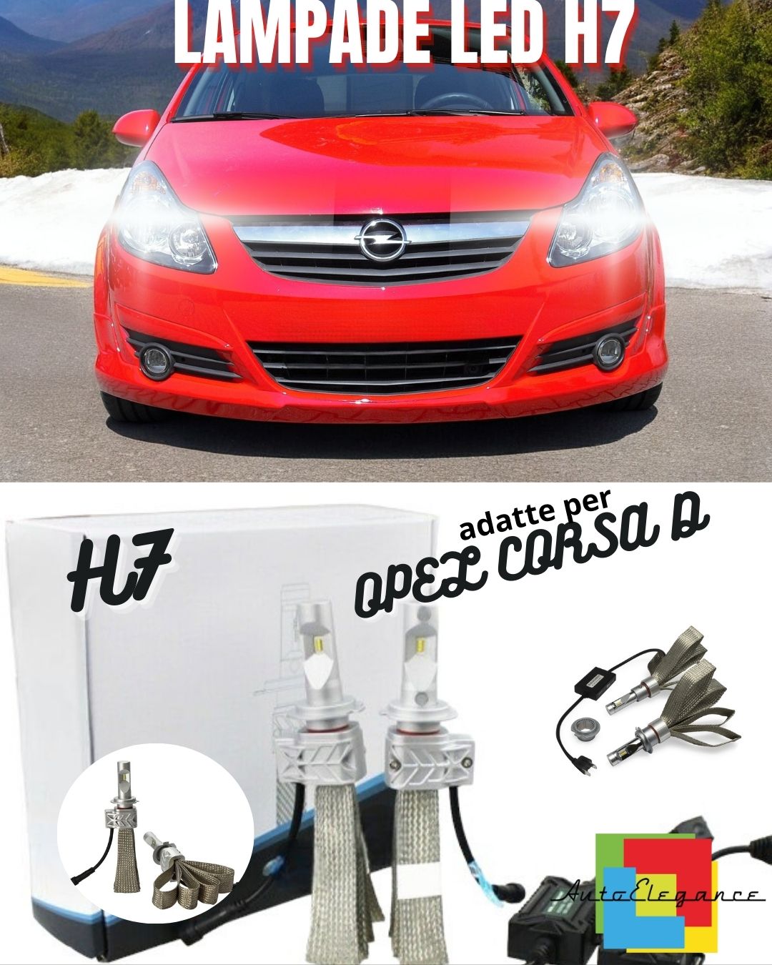 🔥KIT LED H7 6500K FULL CANBUS 8000 LUMEN LED LAMPS FOR OPEL CORSA D🔥
