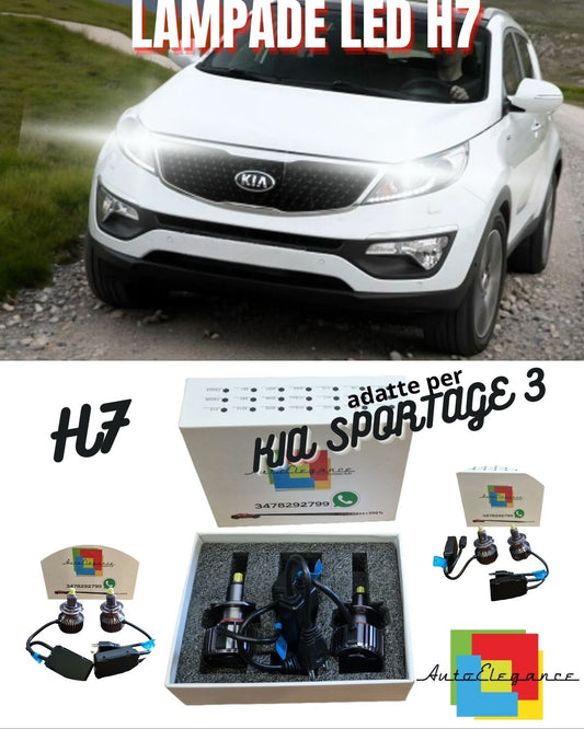 🤍FULL LED KIT H7 6000K CANBUS LED FOR KIA SPORTAGE 3 LENSES NO FAILURE🤍