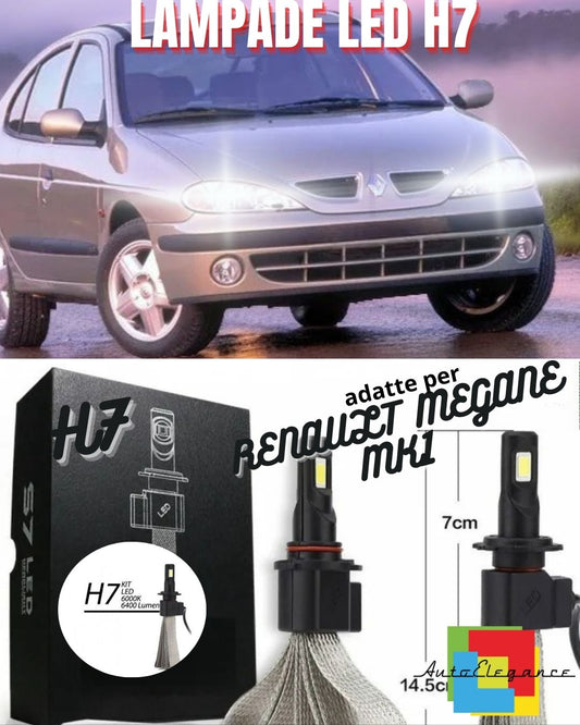 ❤️RENAULT MEGANE MK1 H7 6000K XENON WHITE LED LOW BEAM BULB KIT❤️
