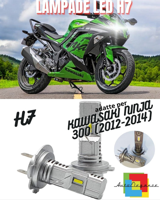 💚H7 6000K CANBUS LED LAMP FOR HIGH BEAM KAWASAKI NINJA 300 2 Pieces💚