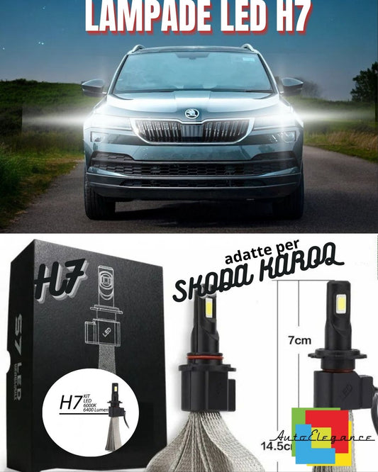 ⭐LED KIT H7 CANBUS SKODA KAROQ 6000K XENON XENON 6400 LUMEN + LAMPHOLDER⭐