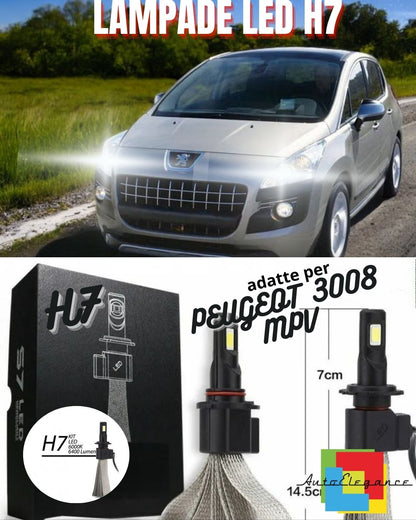 😎PEUGEOT 3008 MPV LED HIGH BEAM H7 6000K 6400 LUMEN QUICK START😎