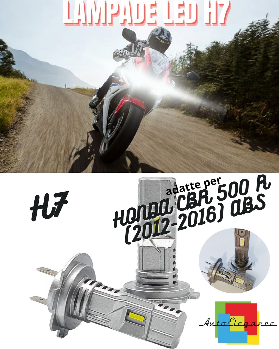 🔥H7 6000K CANBUS LED LAMP FOR LOW BEAM HONDA CBR 500 R ABS 2 Pieces🔥