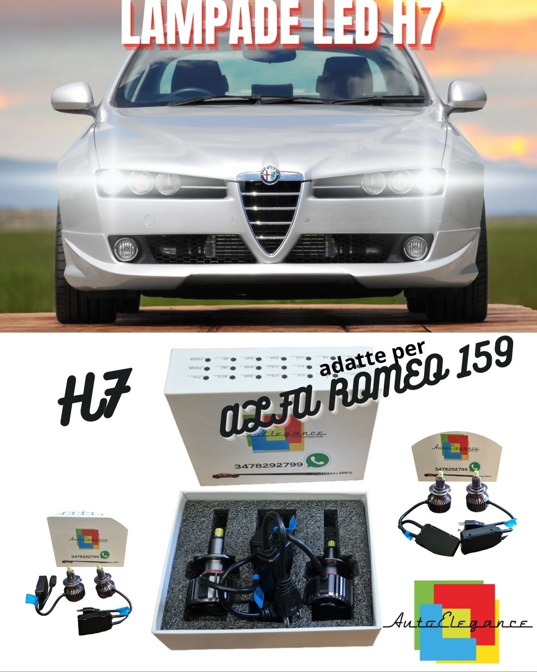 🔥FULL LED KIT ALFA ROMEO 159 LED LAMPS H7 6000K ICE WHITE NO ERROR🔥
