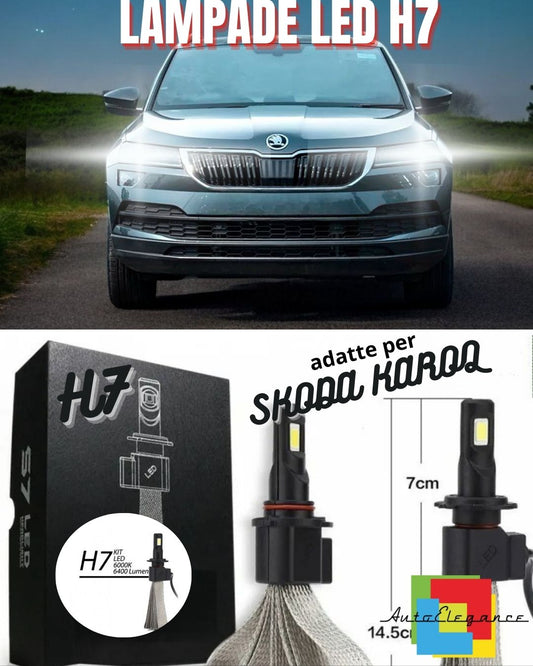 🔥LED KIT H7 CANBUS SKODA KAROQ 6000K XENON XENON 6400 LUMEN + LAMPHOLDER🔥