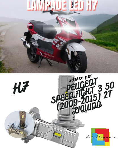 ⚡LAMPADA LED H7 ANABBAGLIANTI PEUGEOT SPEEDFIGHT 3 50 2T LIQUIDO 2 Pezzi⚡