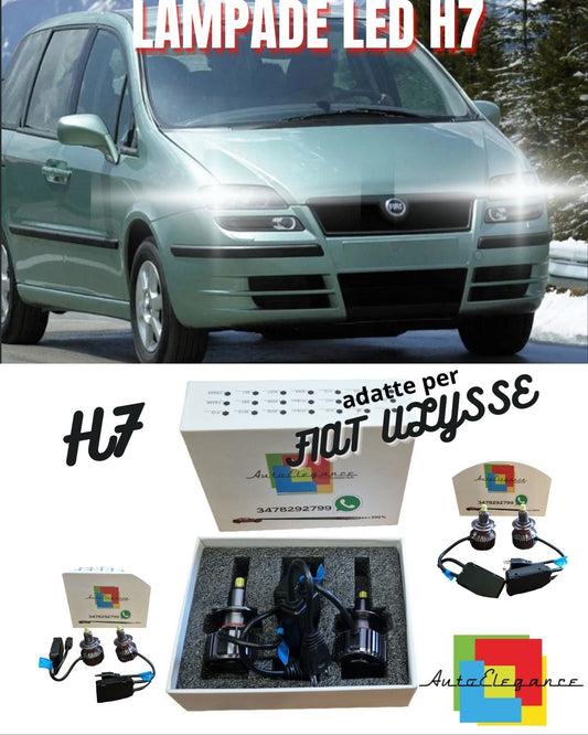 😍KIT FULL LED H7 CANBUS FIAT ULYSSE 6000K BIANCO 9600 LUMEN 80W NO ERROR😍