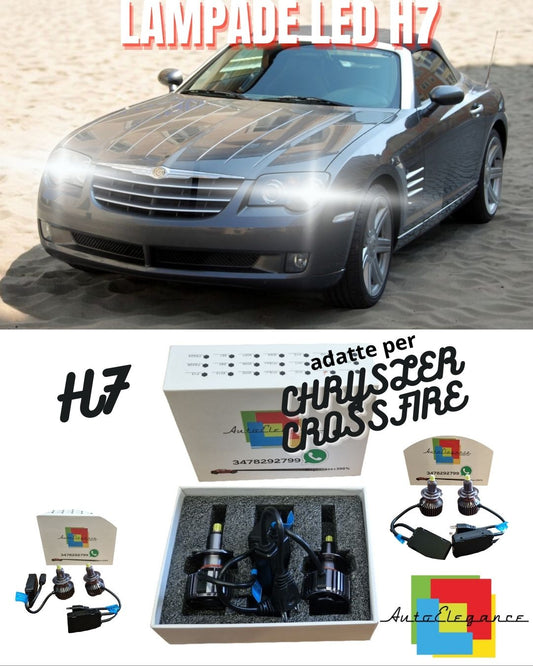 🤩KIT LED H7 CHRYSLER CROSSFIRE 9600 LUMEN 80W CANBUS NO ERROR 6000K🤩