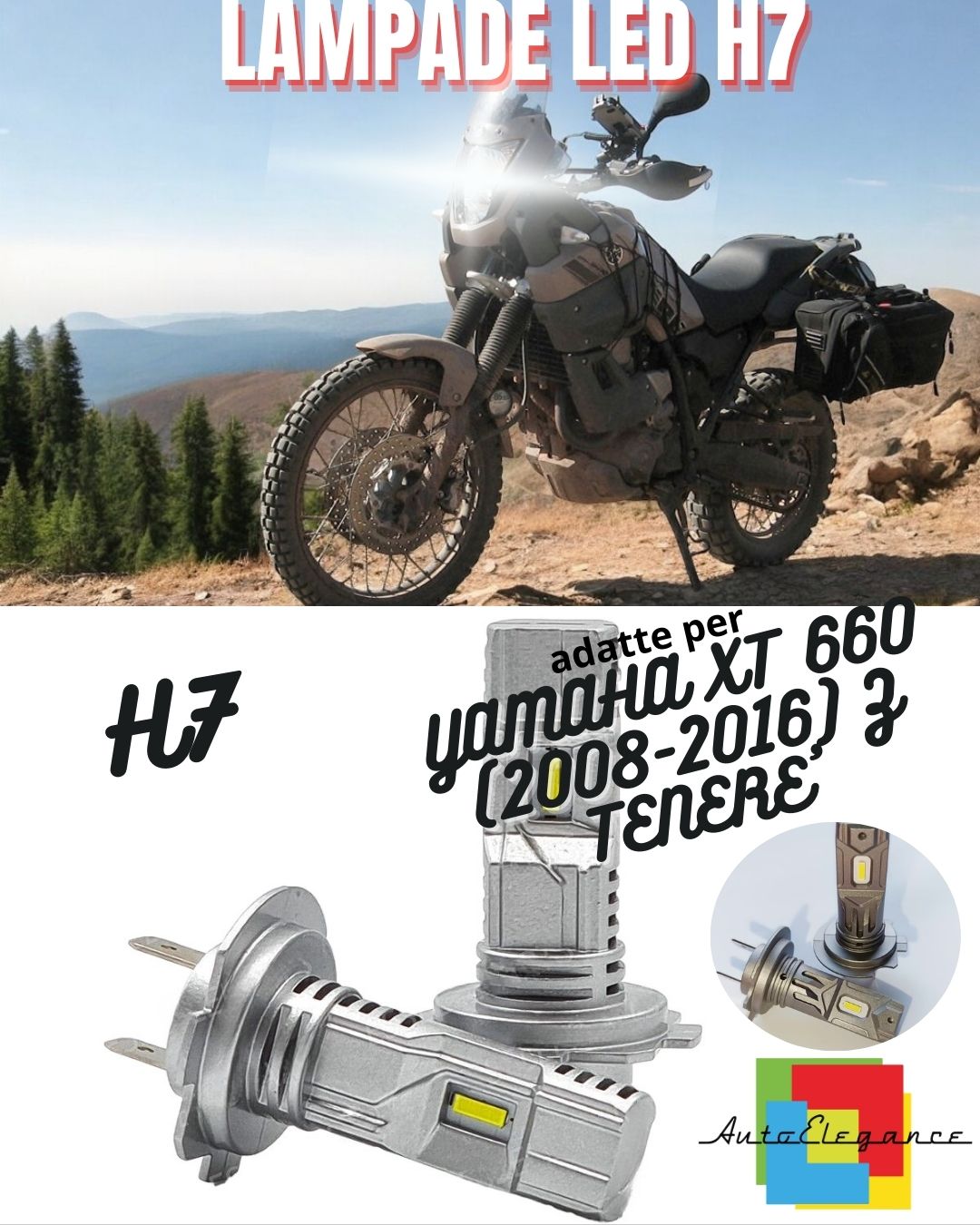 🔥LAMPADA LED H7 6000K CANBUS PER ABBAGLIANTI YAMAHA XT 660 Z TENERE 2 Pezzi🔥