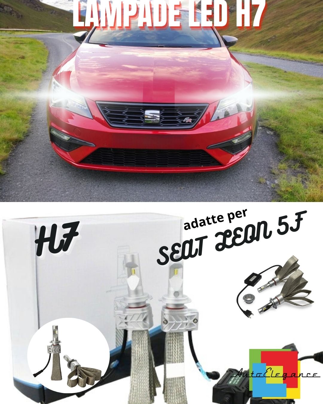 😍KIT LED H7 6500K FULL CANBUS 8000 LUMEN LED LAMPS FOR SEAT LEON 5F😍