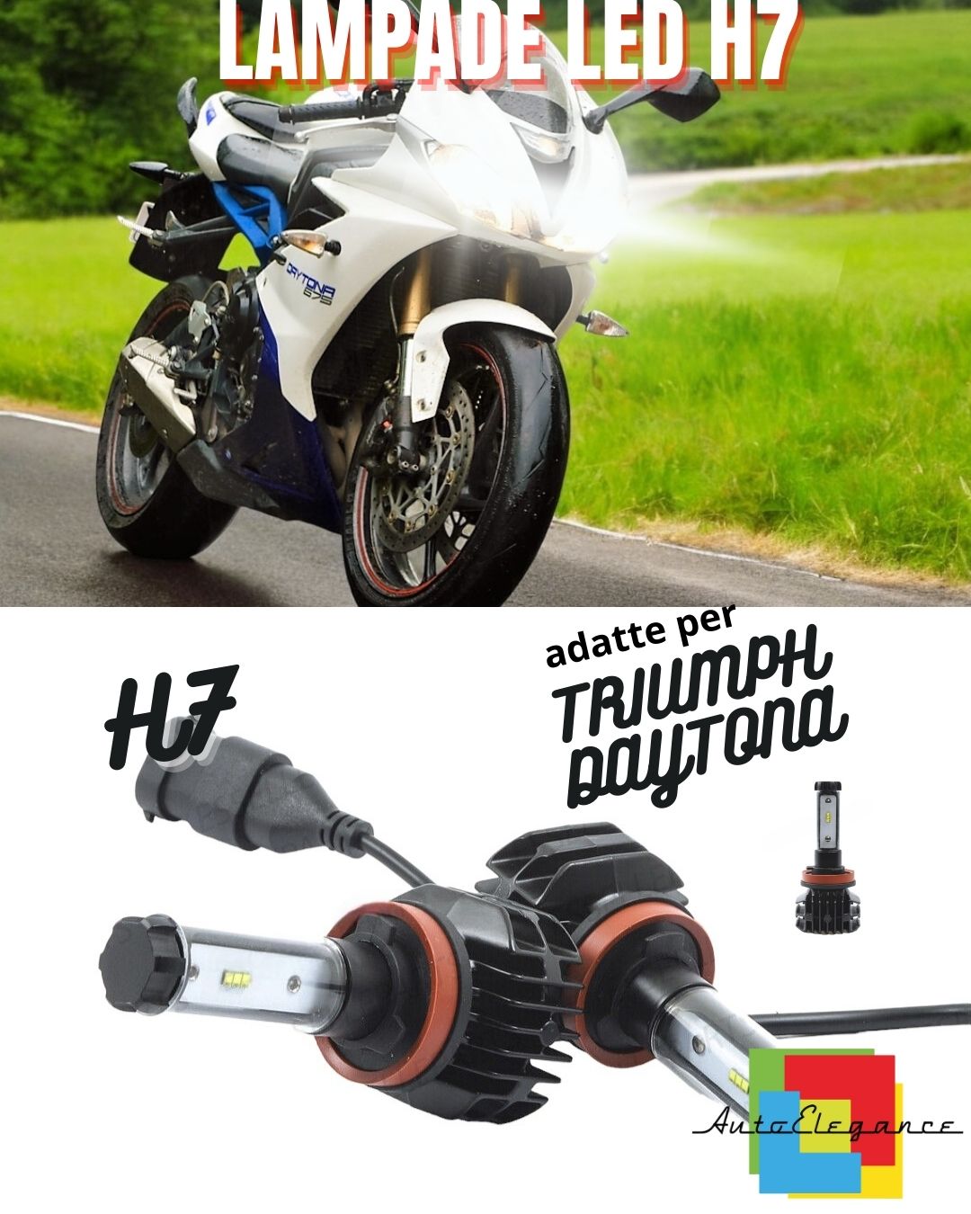 ✨KIT LED H7 6000K CANBUS XENON 9800 TRIUMPH DAYTONA LUMEN✨