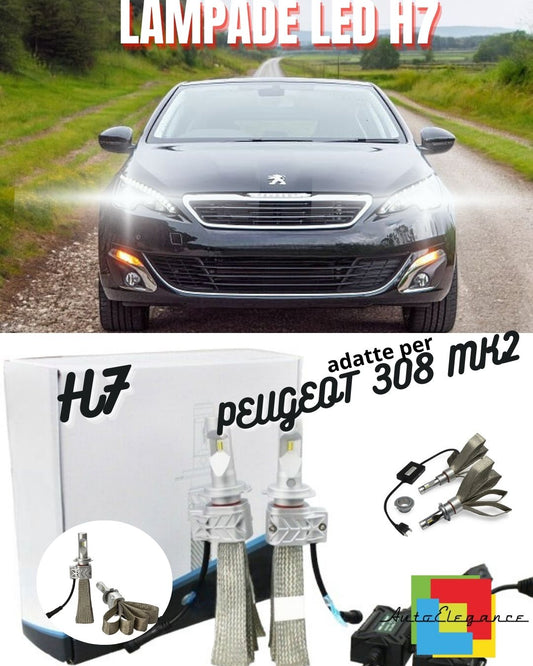 🌻LED KIT H7 6500K FULL CANBUS 8000 LUMEN LED LAMPS FOR PEUGEOT 308 MK2🌻