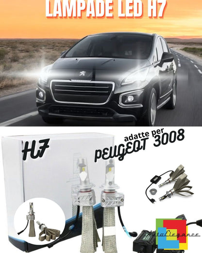 🖤KIT LED H7 6500K FULL CANBUS 8000 LUMEN LED LAMPADE PER PEUGEOT 3008🖤