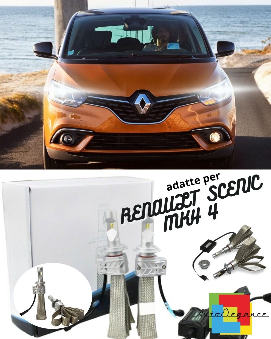 🧡KIT LED H7 6500K FULL CANBUS 8000 LUMEN LED LAMPS FOR RENAULT SCENIC MK4 4🧡 