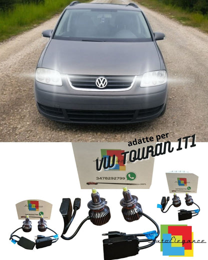 LED KIT H7 CANBUS VW TOURAN 1T1, 1T2 LED 9600 LUMEN 6000K WHITE HIGH BEAM 