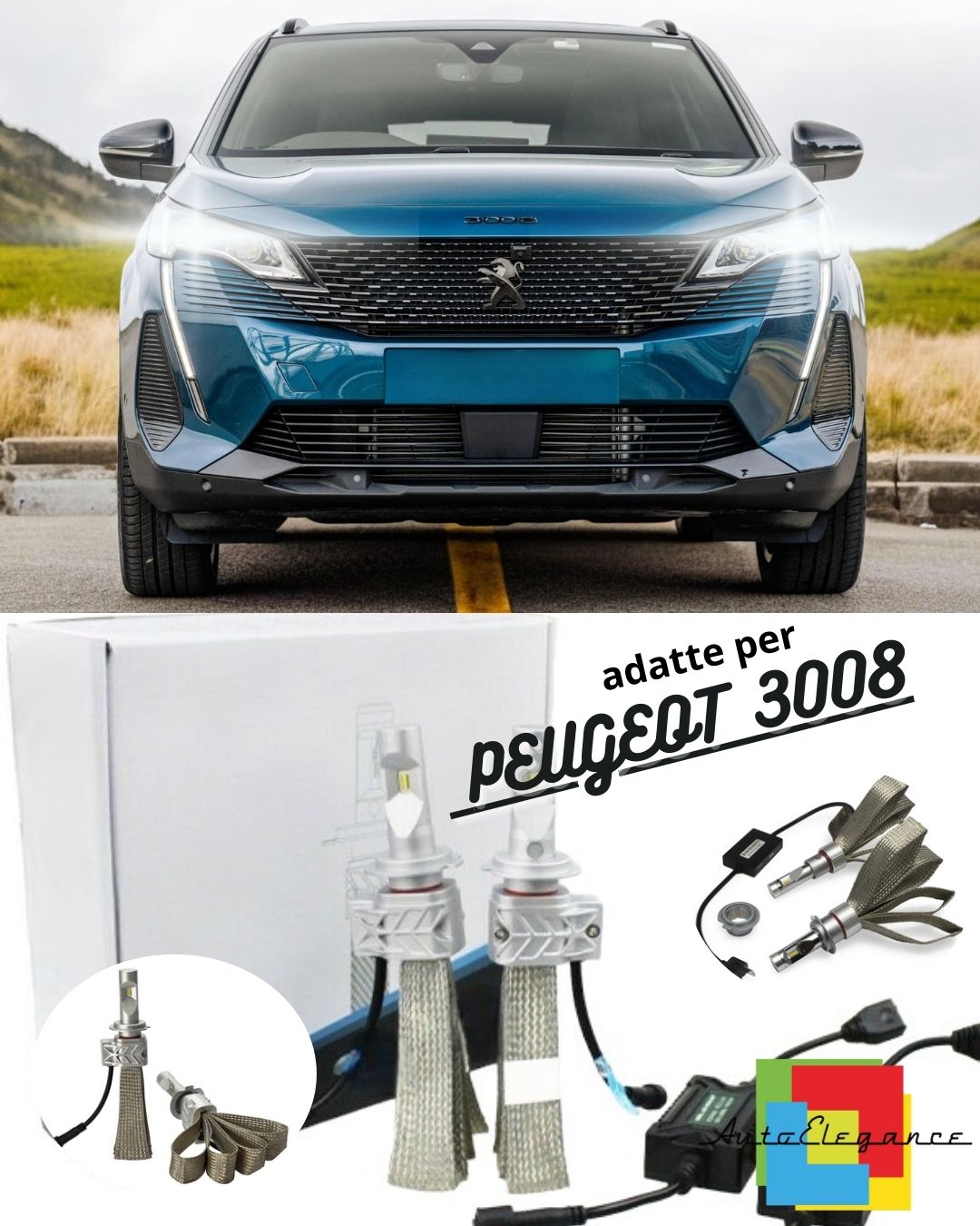 🤩KIT LED H7 6500K FULL CANBUS 8000 LUMEN LED LAMPS FOR PEUGEOT 3008🤩