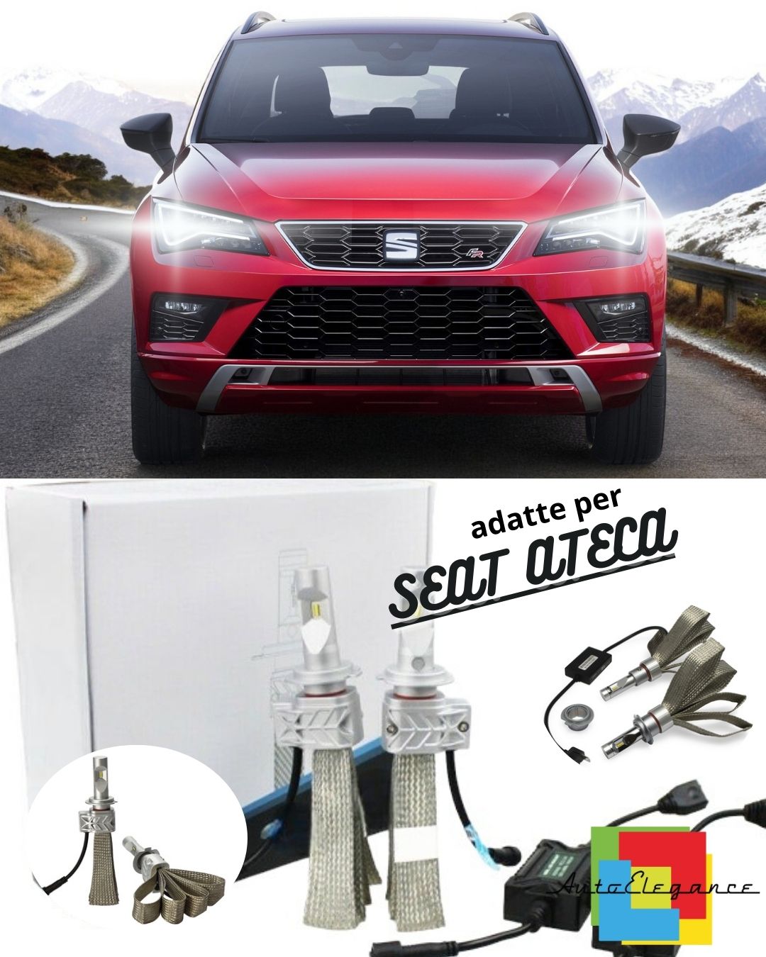 🔥KIT LED H7 6500K FULL CANBUS 8000 LUMEN LED LAMPS FOR SEAT ATECA NO ERROR🔥 