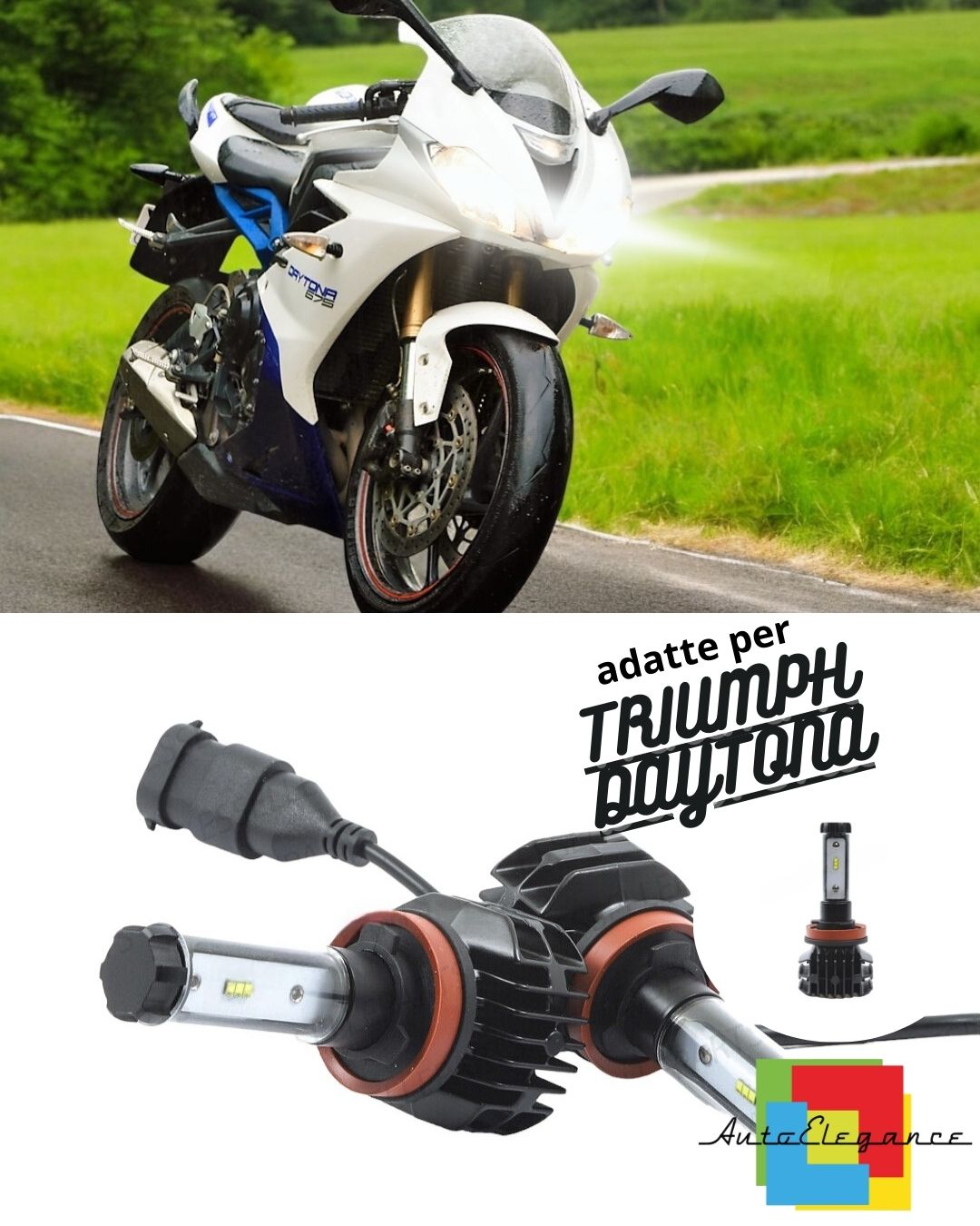 LED KIT H7 6000K CANBUS XENON 9800 TRIUMPH DAYTONA LUMEN 