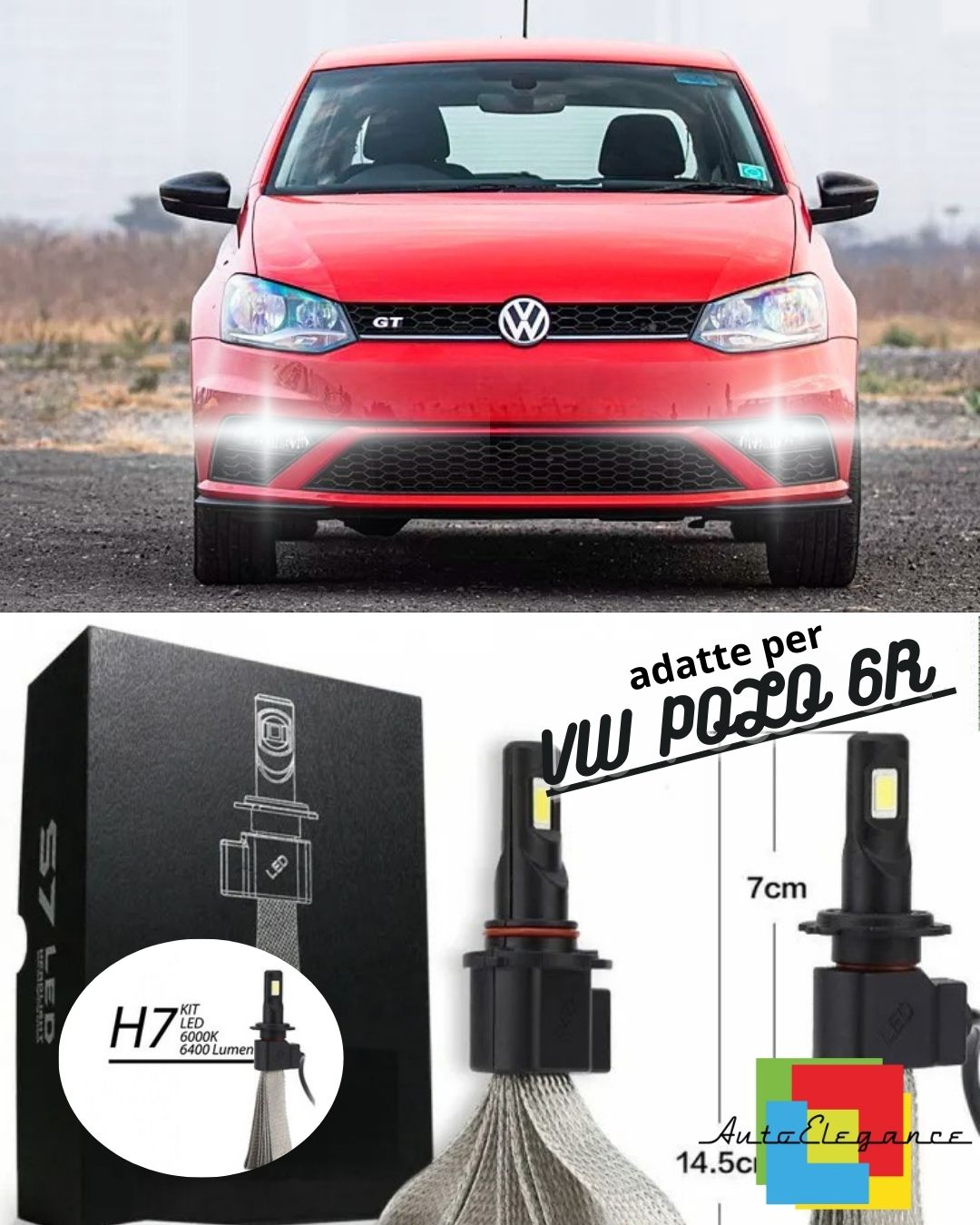 💯FULL LED KIT VW ​​POLO 6R H8 FOG LIGHTS CANBUS 6000K 6400 LUMEN💯 