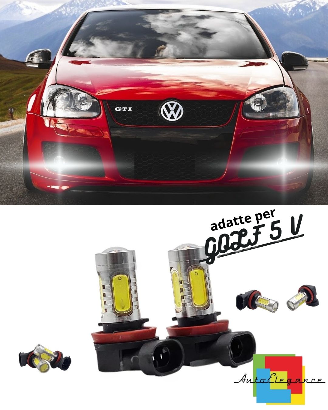 😎PAIR OF HB4 LED FOG LIGHTS CREE COB CANBUS VW GOLF 5V 100%😎 