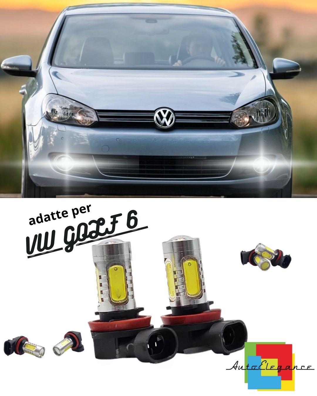 ⚡PAIR OF FOG LIGHTS HB4 LED CREE COB CANBUS VW GOLF 6 VI 100% NO ERROR⚡ 