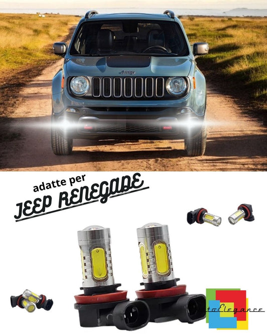 🔥PAIR OF H11 LED CREE COB CANBUS FOG LIGHTS FOR JEEP RENEGADE 6000K🔥 